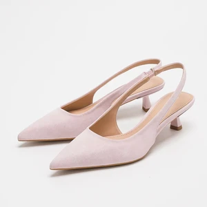 1702-7 Autumn Fashion Elegant Lady Office Shoes Breathable Slingbacks Sandals Comfortable Low Heel Women Shoes