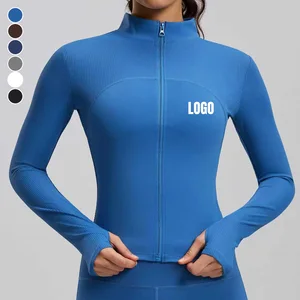 Wholesale Custom Breathable Quick Drying Yoga Jacket Soft Compression Elastic Slim-Fit Running Training Sports Jackets for Women