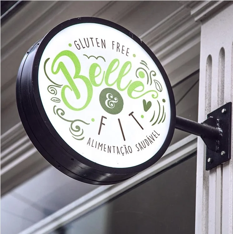 Custom Light Box Store Waterproof Round Light Advertising Board Sign Logo Signs for Shop Bar Cafe Tea Salon Decor Billboard