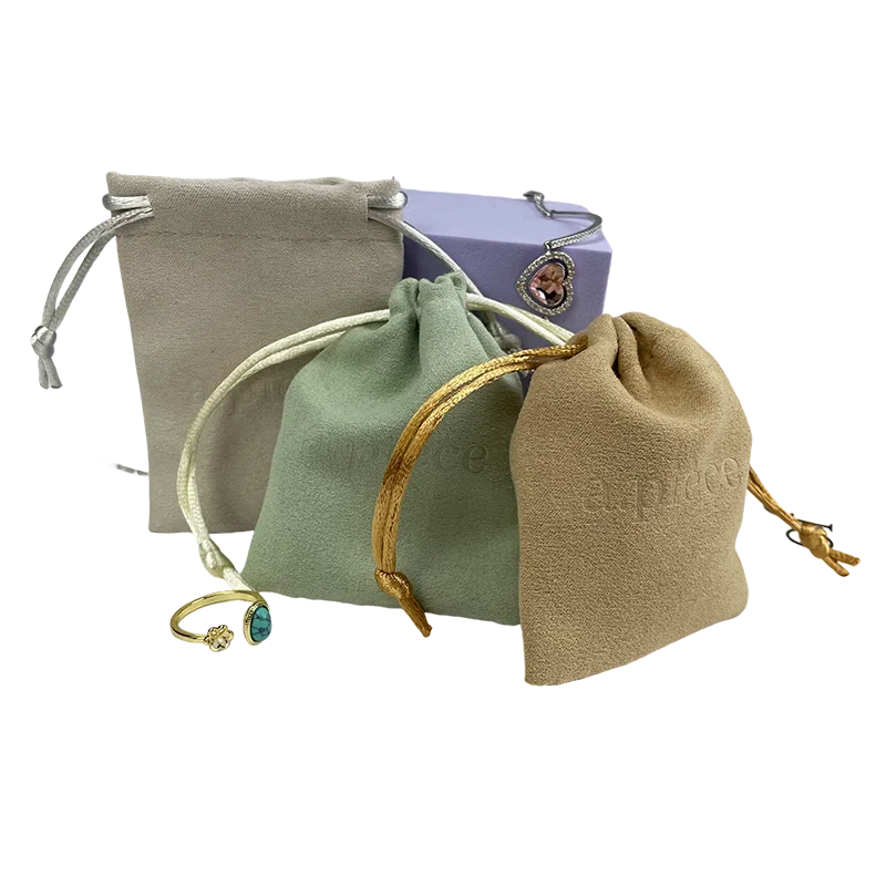 Wholesale Custom Logo Colorful Velvet Pouch Suede Perfume Gift Bag with Drawstring Jewelry Container for Accessories Pieces