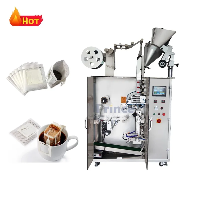 High Efficiency Fully Automatic Disposable Hanging Ear Sachet Coffee Cocoa Powder Bag Filling and Packing Machine