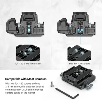 SMALLRIG Universal LWS Baseplate Compatible with DSLR and Mirrorless Camera Cages, Comes with Dual 15mm Rod Clamp product image