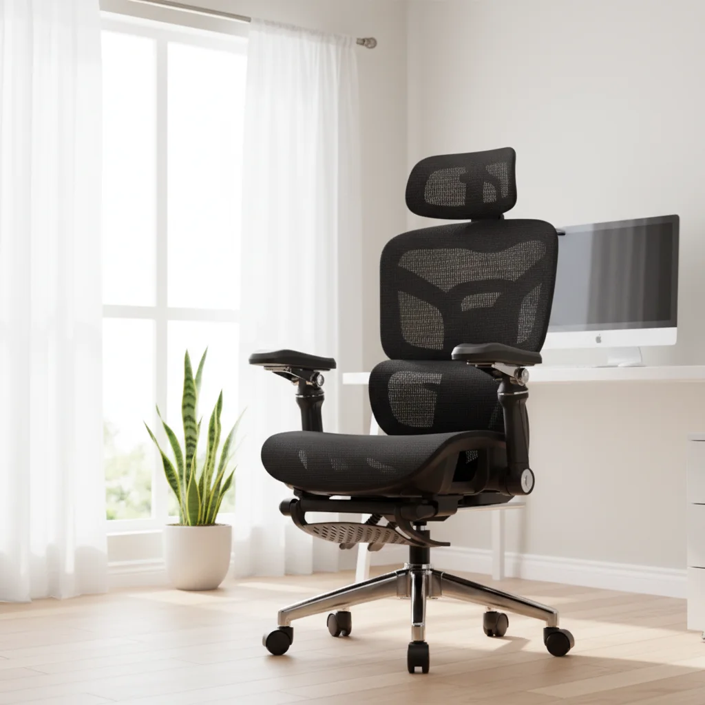 Mesh Fabric Executive Recliner with Adjustable Headrest and Swivel Feature Modern Home Office Ergonomic Office Chair