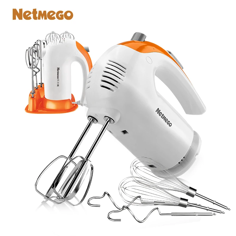 Electric Hand Mixer Handheld Electric Eggbeater With 4 Whisks For Egg Cake  Cream Dough Us Plug 110v