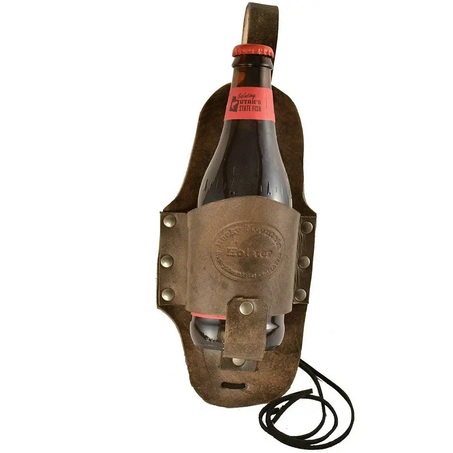 Leather beer holder