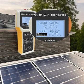 ELEJOY EY1600W LCD MPPT Solar Panel Multimeter Solar Panel Tester Smart Current Tester Voltage Tester Digital Power PV Meter VOC