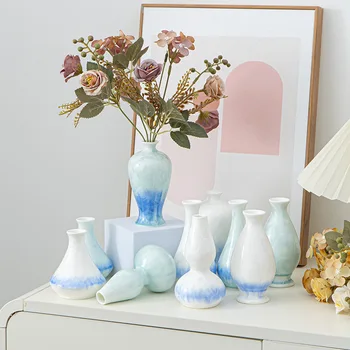 High-Grade Crystal Glaze Ceramic Vase Luxury Modern Home Decor for Bedroom Living Room Desktop Flower Arrangement Small Home