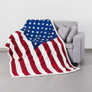 native american flag super soft digital print sherpa fleece throw blankets