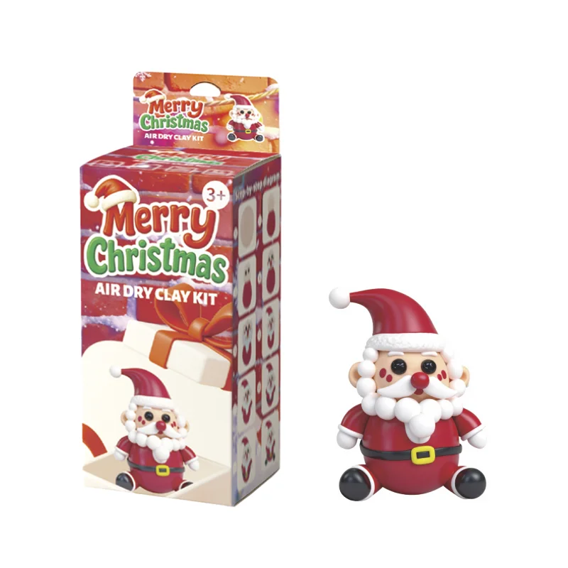 ジンジャーブレッドマン クリスマス エアドライクレイキット（子供向け、非粘着性・無毒モデリングクレイセット、7個入り）