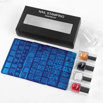 TOP Sale Rectangle Stainless Steel Flower Autumn Line Series Stamping Plate Hot Nail Art Stamp Plates