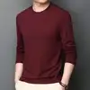 Manga larga con cuello redondo rojo vino