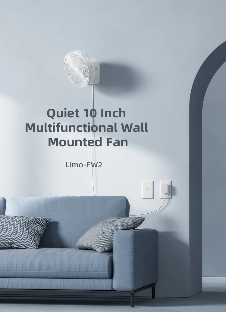 10 Inch Wall Mount Fan - Powerful Cooling with Remote Control