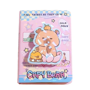 Wholesale A7  Mini Cute Cartoon Best-selling Capybara Inetersting Notebook PU Diary Stationary for Students
