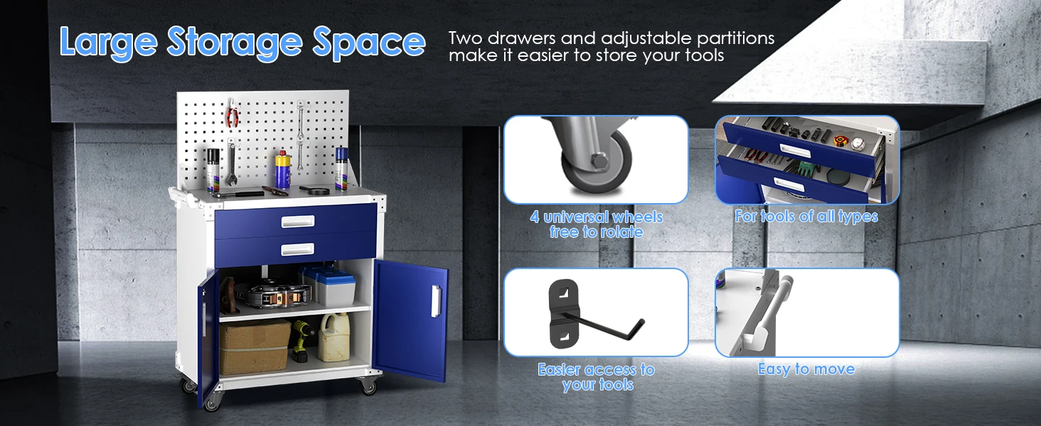 Industrial Garage Masterforce Tool With Pegboard Garage