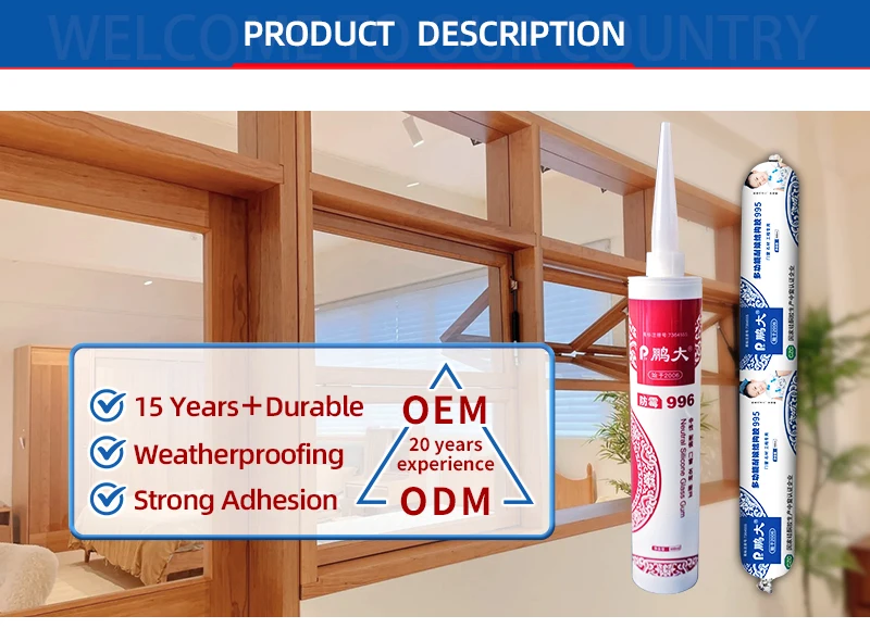 Pengda 995 Sausage Natural 600ml Upvc Concrete Clear Silicone Sealant