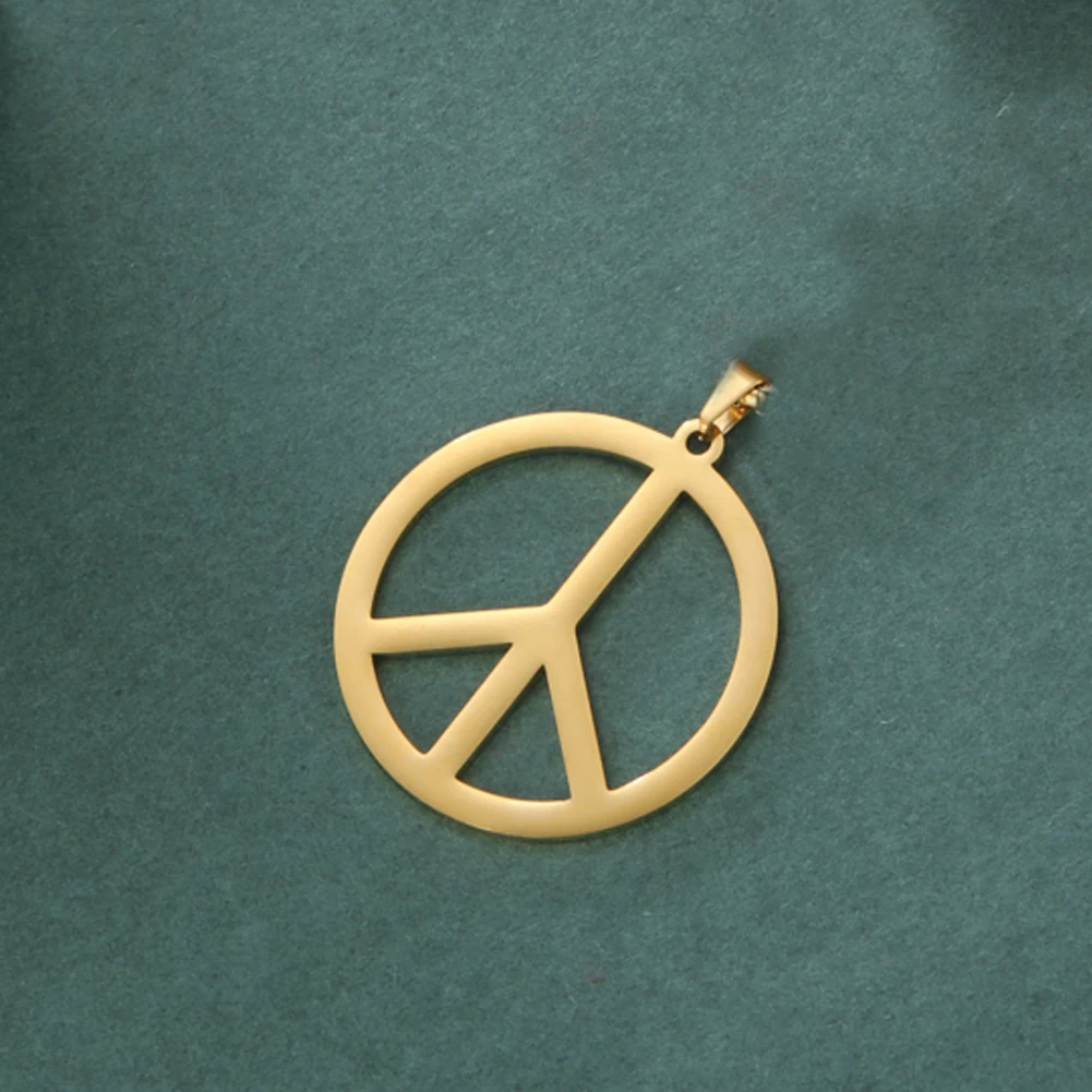 Myshape Peace Sign Symbol Pendant for Necklace Earrings Harmony and Coexistence Religious Amulet Stainless Steel Jewelry
