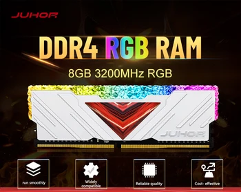 JUHOR 16GB DDR4 RAM Kit (8GBx2) 3200MHz RGB DIMM - Dual Channel