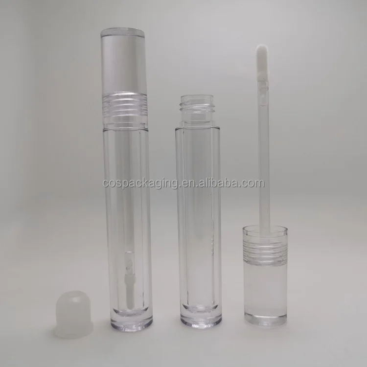 Clear Lip Gloss Tube Transparent 7ML Liquid Lipstick Container PETG Empty Flat Paddle Silica Gel Applicator Wand Lipgloss Tubes