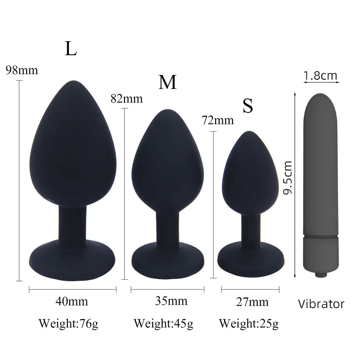 Anal Plug Dildo Peluru Vibrator Butt Colokan Mainan Seks Untuk Wanita Pria Gay Pemijat Anal Masturbasi S/M/L