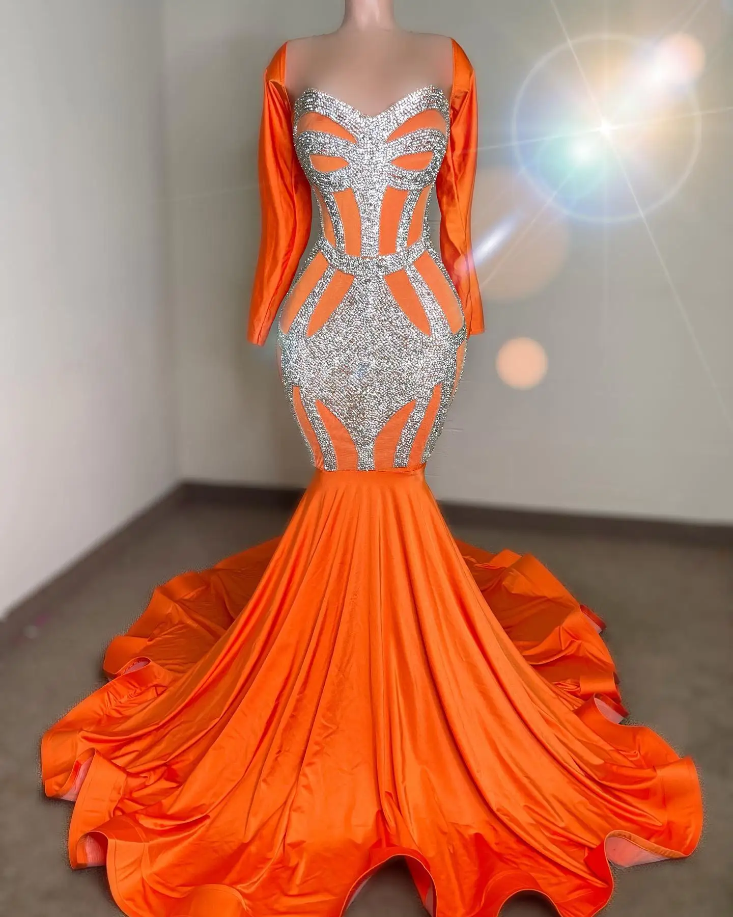 sachin and babi light blue dress Ocstrade Fall Winter Luxurious Rhinestone Prom Gowns