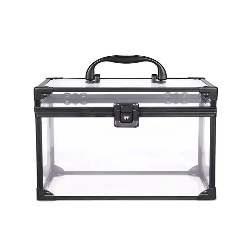 Acrylic Pink Cosmetics And Toiletry Train Case Pink Makeup Train Case