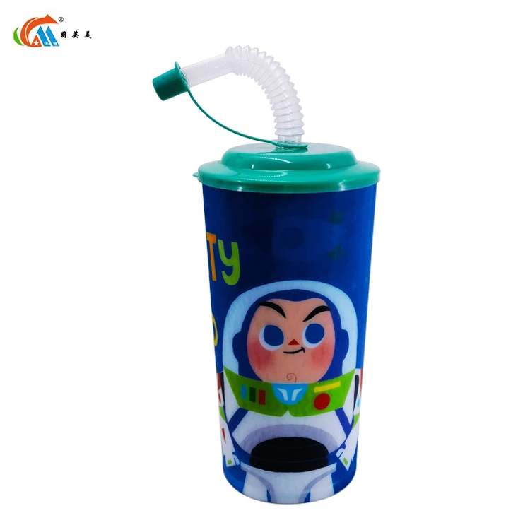 Promotional 360ml Cartoon Water Cup Foldable Plastic  Drink Cup for Bar Party