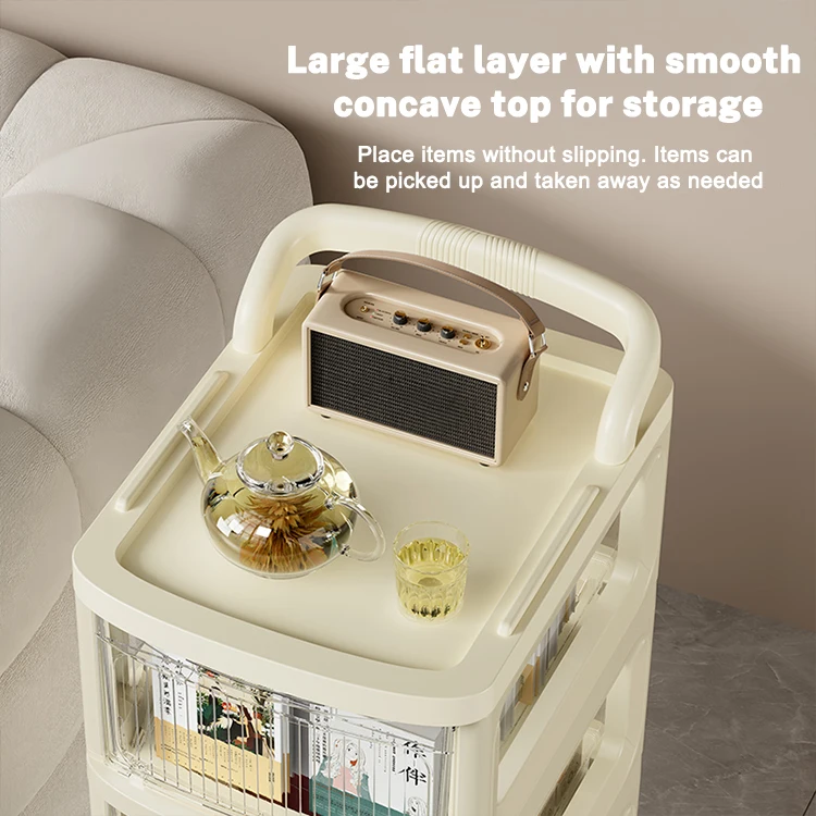 Small Multi-Layer Drawer Style Cart Snack Toy Small Storage Rack Movable Plastic Storage