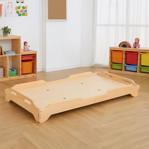 EDULAND Eco-Friendly Wooden Toddler Bed Set Modern Design for School Use Stackable Floor Bed with Montessori Features