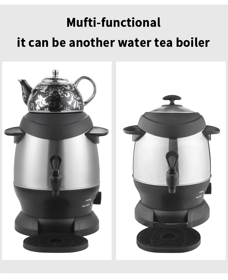New Style Ceramic Pot Stainless Steel Electric Tea Hot Water Boiler Russian  Samovar with Temperature Control Knob