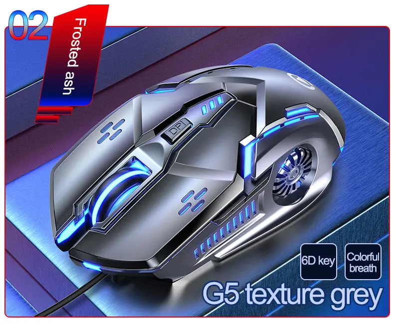 OEM Factory wholesale 3200DPI game esports G5 wired light mouse 6D mechanical mute computer accessories