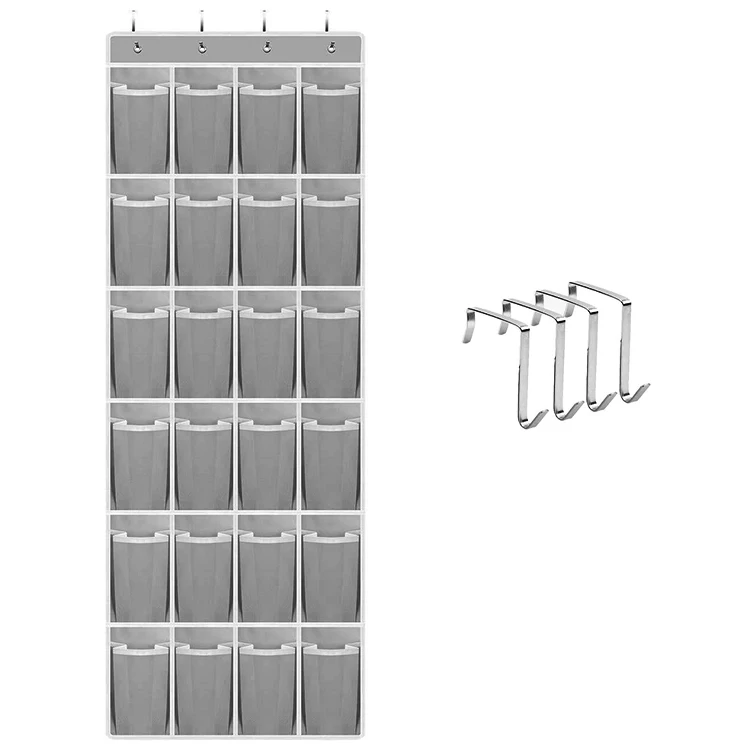 High Quality Fine Mesh Door Shoe Organizer Hanging Closet Holder Hanger Storage Bag With 24 Large Mesh Pockets Storage for Home