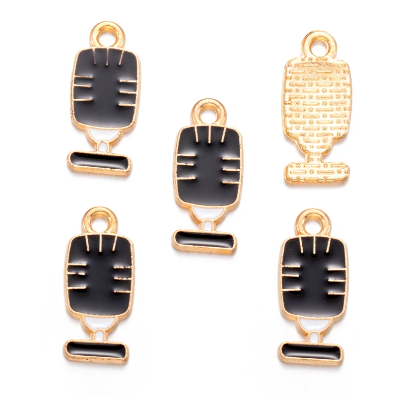 10 Styles Enamel Musical Note Charms Guitar Keyboard Instruments Pendants for Earrings Necklace DIY Jewelry Making W347