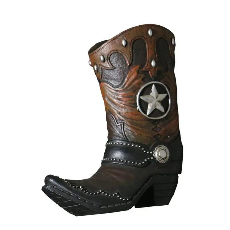 Funny Custom Resin Cowboy Boot Planter Werstern Cowboy Boots Flower Plant Pots Home bar Wall Decor Dried Flower Arrangement