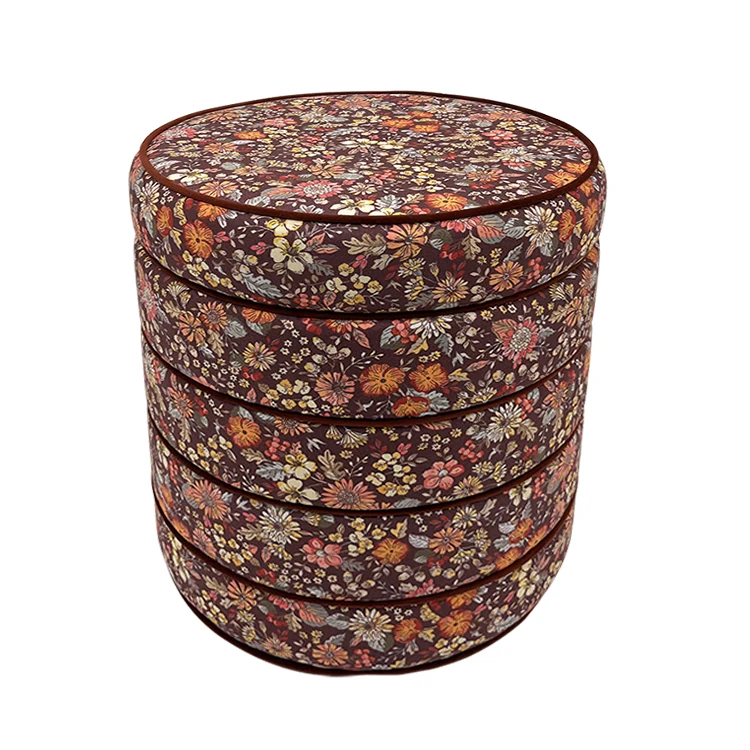 Hot Selling Home Furniture Modern Luxury Velvet Round Pouf Ottoman for Living Leisure