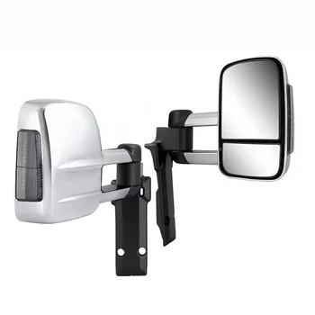 YBJ Electric Chrome Towing mirrors CHROMED for landcruiser 70 75 79 LED LC76 FJ79 1984-2018 RHD with signal rear view mirror