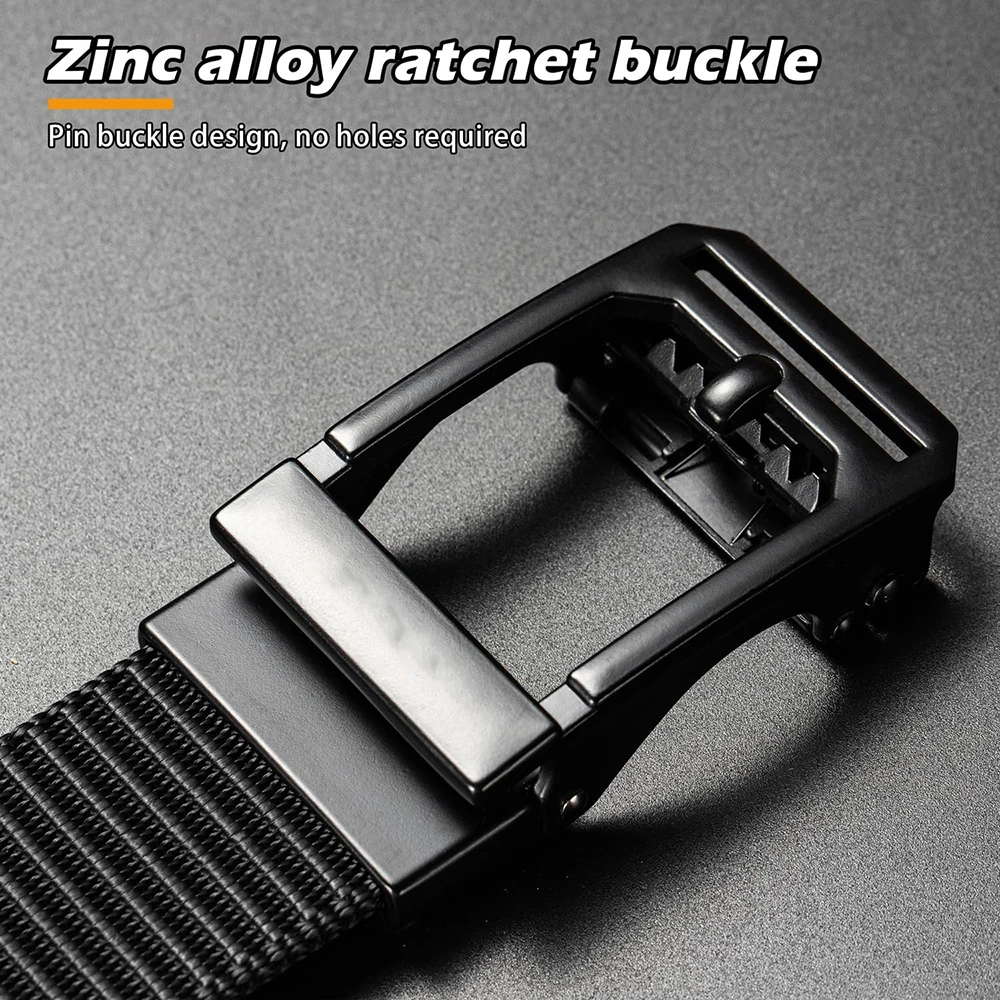 Training Durable Adjustable Men's Ratchet Nylon Web Work Belt with Automatic Slide Buckle Tactical Belt