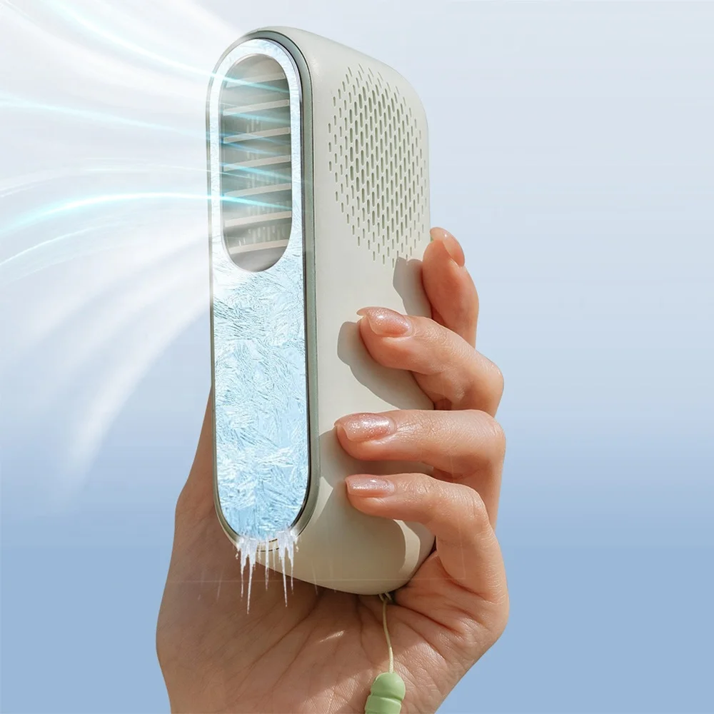 Semiconductor Cooling Plate Ice Cold Compress Portable Air Conditioner Fan KC PSE Battery Rechargeable Handheld Desktop Neck Fan