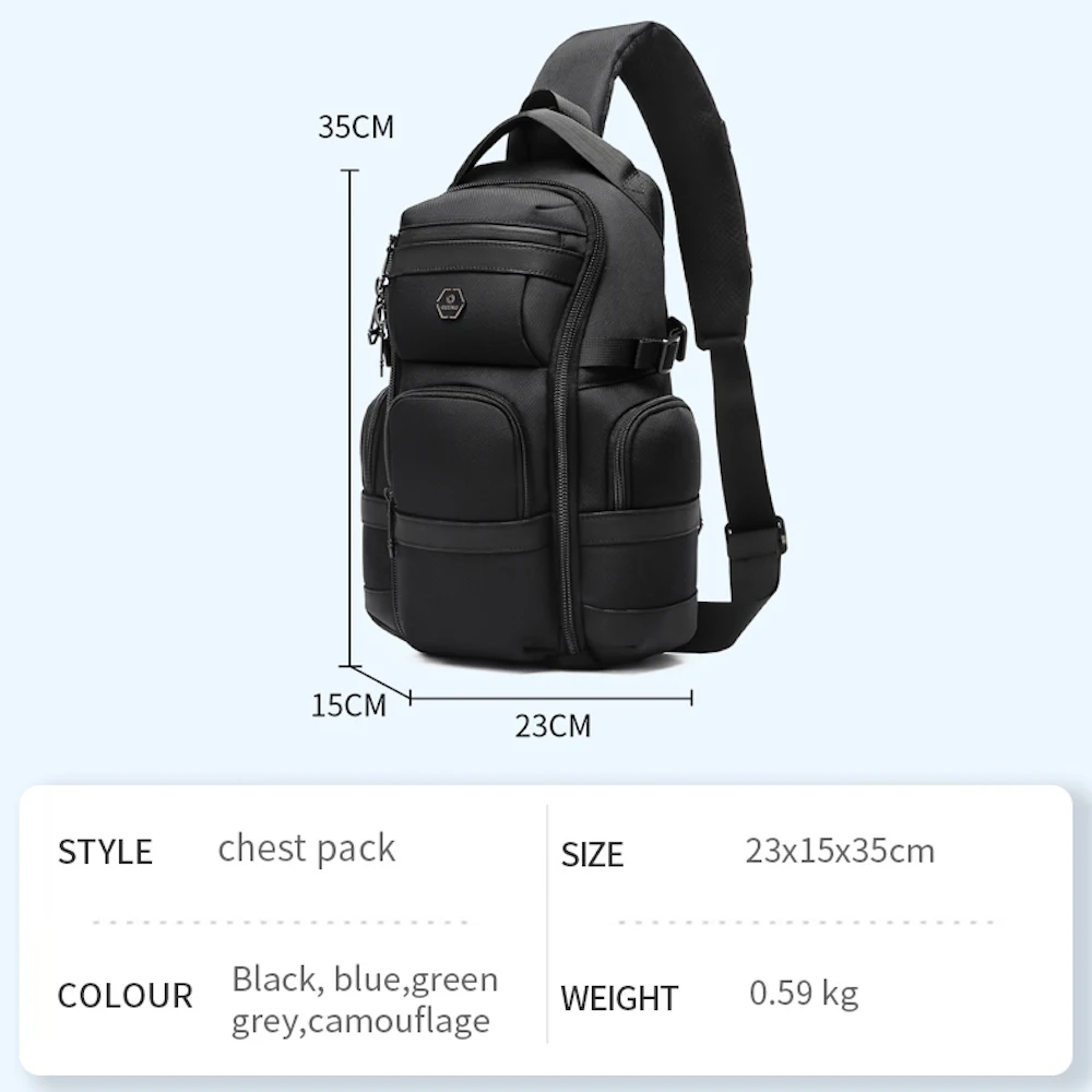 OZUKO Portable Waterproof Men's Crossbody Bag - OEM Available