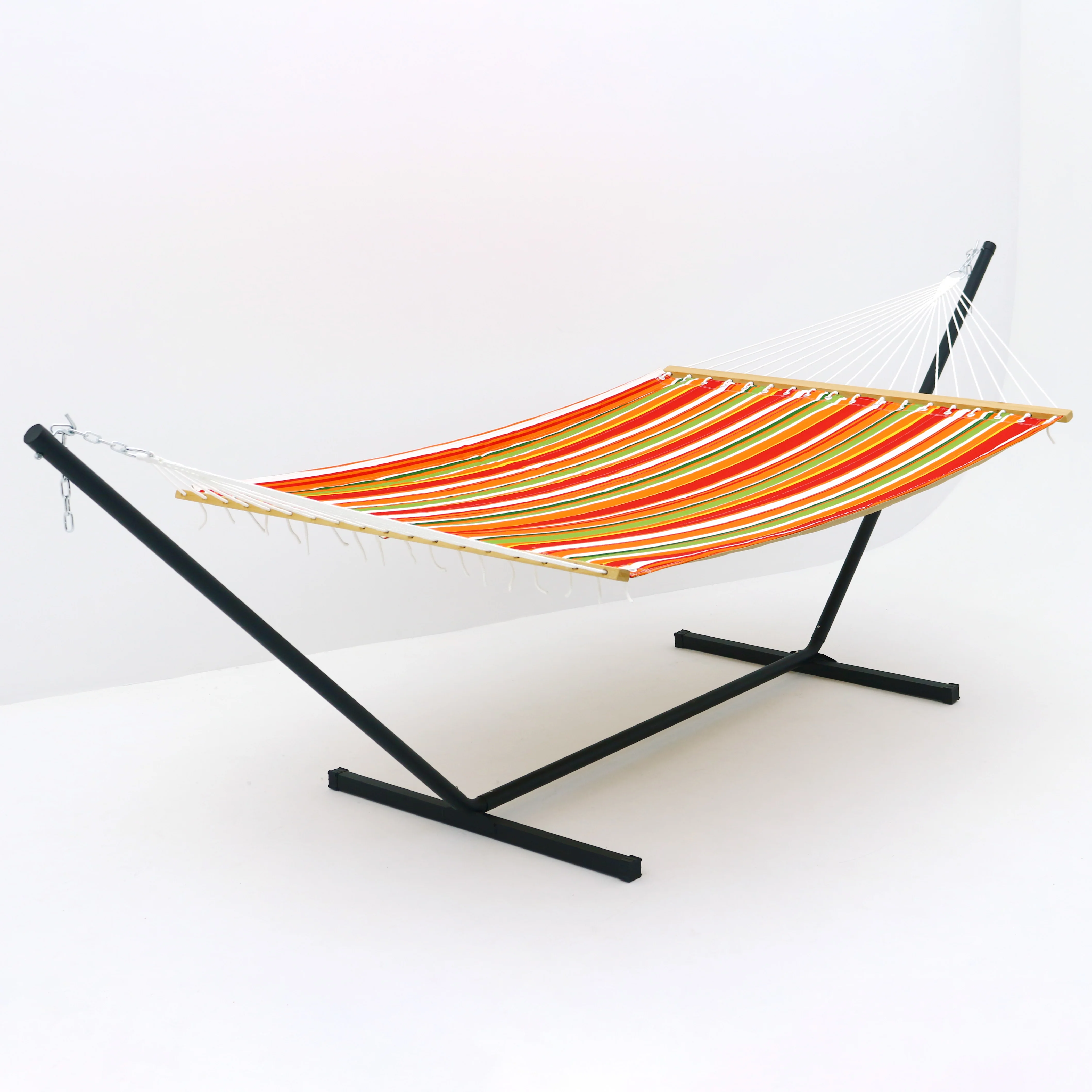 Большой складной уличный гамак на 2 человека со стальной подставкой
