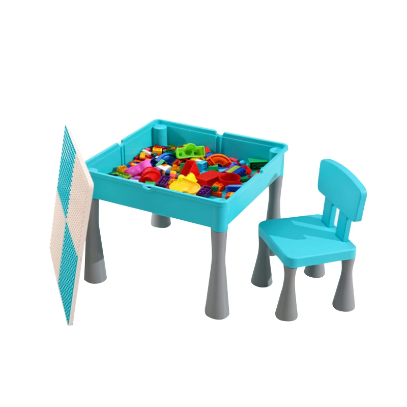 Educational Kids children playing activity toy building block table multifuction children table set children table and chair set