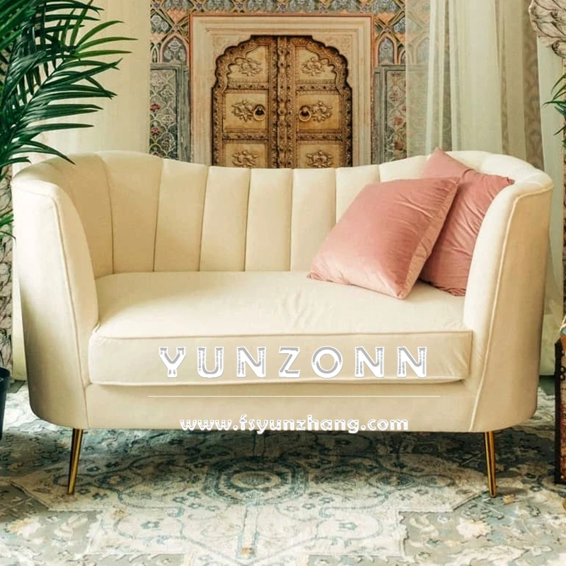 European Royal Wedding Velvet Lounge Chair and Love Seat for Hotel Sofa Events