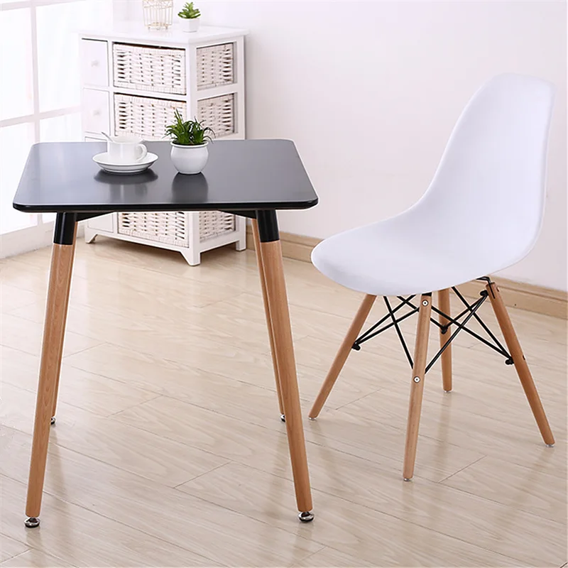 Modern square solid wood dining table milk tea shop coffee table
