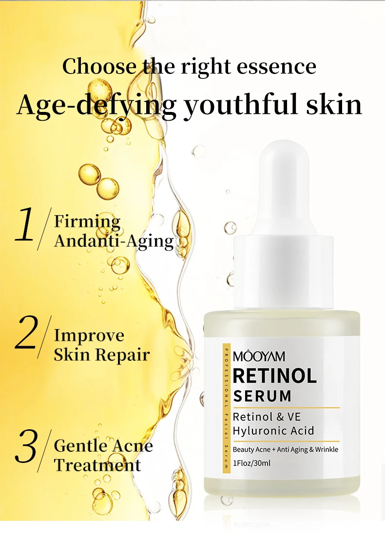 MOOYAM 2.5% Retinol With Hyaluronic Acid VE Face Serum Effectively Anti ...