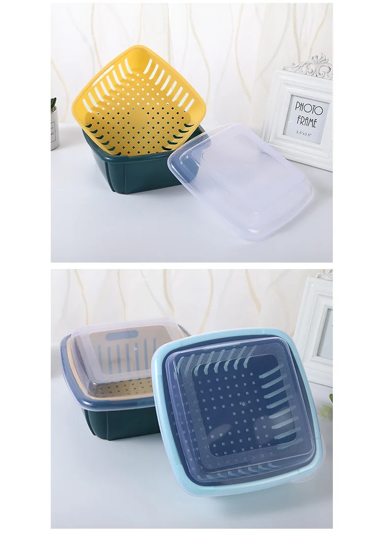 Dropship 6pcs Household Drain Basket Set; Plastic Double Layered