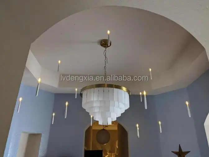 10 Candele Galleggianti LED Per Halloween Con Telecomando A Bacchetta Magica – Senza Fiamma, Tremolanti, 15,5 Cm, Con Gancio E Filo Per Decorazione Soffitto E Pareti - 3