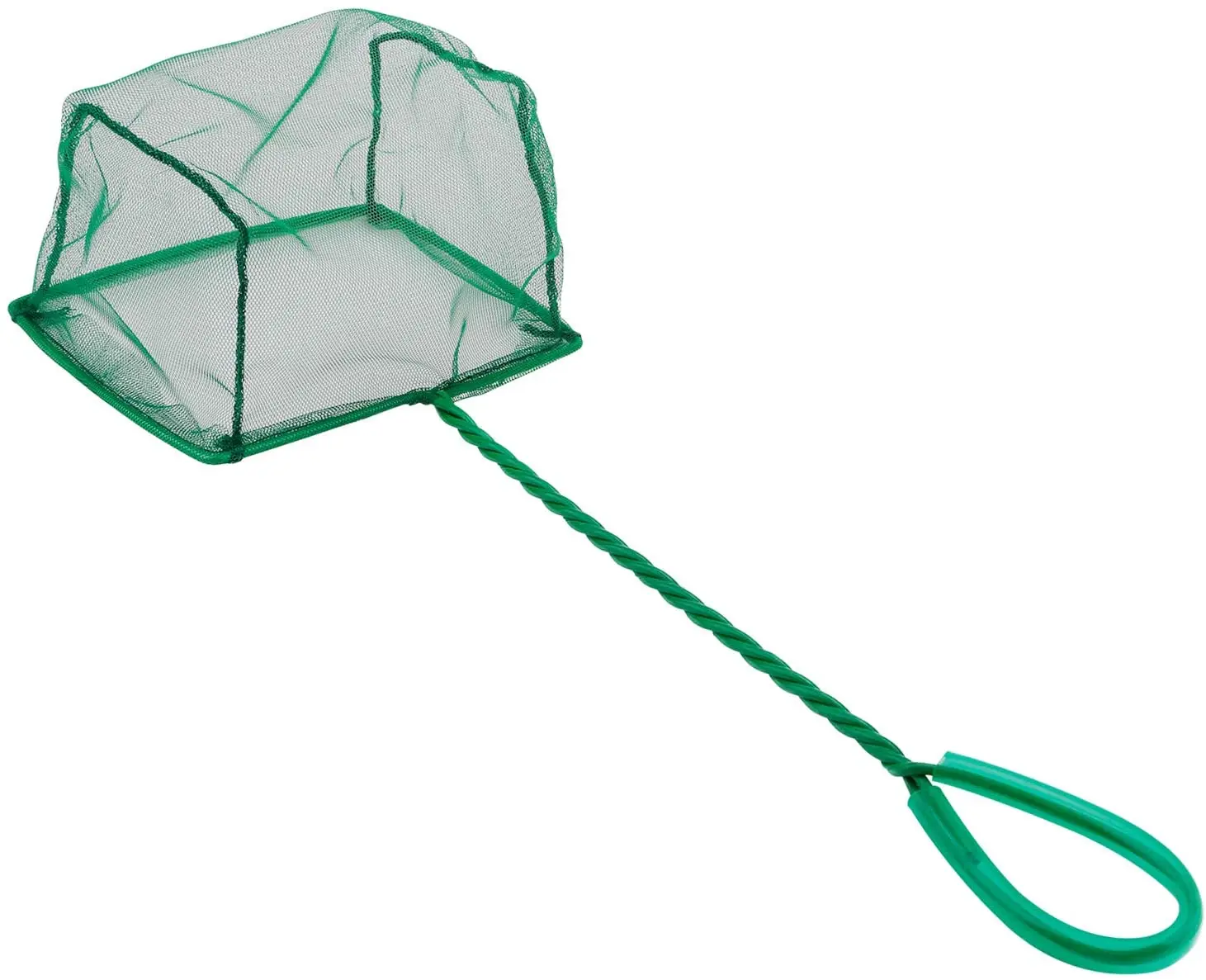 6 inch fish net Pawfly Aquarium with Braided Metal Handle Square Net with Soft Fine Mesh Sludge Food Residue Wastes Skimming Cleaning Net for Fish Tanks Fish friendly saltwater/freshwater safeFine fish NetLong lasting construction EC-6L Easy Catch 6