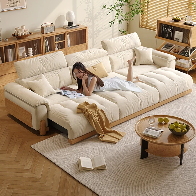 Luxury home  modern  solid wood sofa combination genuine leather sofa set living room furniture