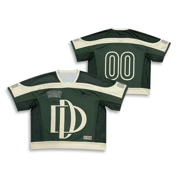 High Retro American Football Jersey Customizable Retro T-Shirt Breathable Street Fashion Design Soccer Shorts Top Set Name Logo