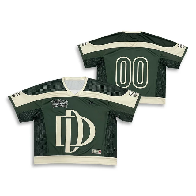 High Retro American Football Jersey Customizable Retro T-Shirt Breathable Street Fashion Design Soccer Shorts Top Set Name Logo