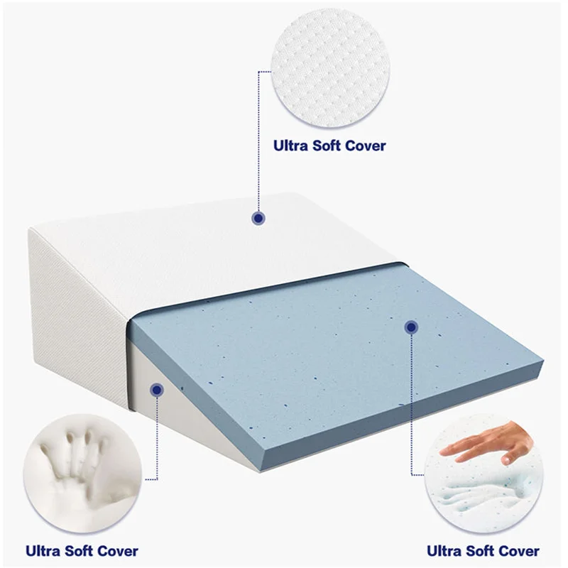 10 Inch Sleeping And Acid Reflux Anti Snoring Reading Wedge Bed Pillow